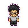 The same person as a walking game sprite